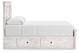 Makidern Whitewash Queen Panel 4 Storage Bed w/2 Footboard (Online Special Price) - Ornate Home