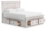Makidern Whitewash Queen Panel 6 Storage Bed (Online Special Price) - Ornate Home