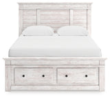 Makidern Whitewash Queen Panel 6 Storage Bed (Online Special Price) - Ornate Home