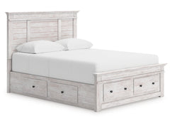 Makidern Whitewash Queen Panel 6 Storage Bed - Ornate Home