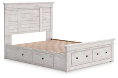 Makidern Whitewash Queen Panel 6 Storage Bed - Ornate Home
