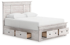 Makidern Whitewash Queen Panel 6 Storage Bed - Ornate Home