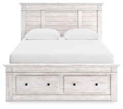 Makidern Whitewash Queen Panel 6 Storage Bed - Ornate Home