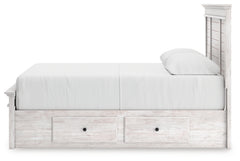Makidern Whitewash Queen Panel 6 Storage Bed - Ornate Home