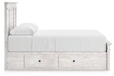 Makidern Whitewash Queen Panel 6 Storage Bed - Ornate Home