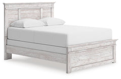Makidern Whitewash Queen Panel Bed, Dresser, Mirror and Nightstand - Ornate Home