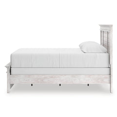 Makidern Whitewash Queen Panel Bed, Dresser, Mirror and Nightstand - Ornate Home