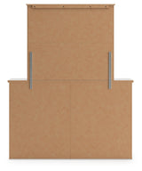 Makidern Whitewash Queen Panel Bed, Dresser and Mirror - Ornate Home