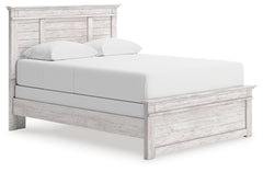 Makidern Whitewash Queen Panel Bed, Dresser and Mirror - Ornate Home
