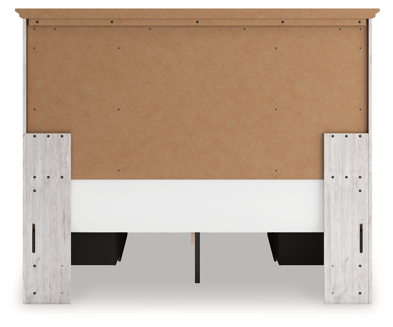Makidern Whitewash Queen Panel Bed with 4 Storage, Dresser and Mirror - Ornate Home