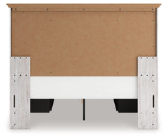 Makidern Whitewash Queen Panel Bed with 4 Storage, Dresser and Mirror - Ornate Home