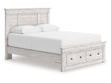Makidern Whitewash Queen Panel Footboard Storage Bed - Ornate Home