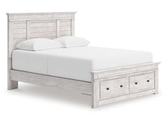 Makidern Whitewash Queen Panel Footboard Storage Bed - Ornate Home