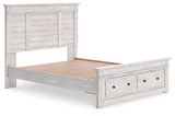 Makidern Whitewash Queen Panel Footboard Storage Bed - Ornate Home