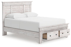 Makidern Whitewash Queen Panel Footboard Storage Bed - Ornate Home