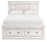 Makidern Whitewash Queen Panel Footboard Storage Bed - Ornate Home