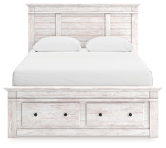 Makidern Whitewash Queen Panel Footboard Storage Bed - Ornate Home