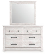 Makidern Whitewash Queen Panel Storage Bed, Dresser and Mirror - Ornate Home