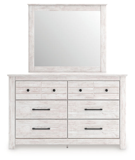 Makidern Whitewash Queen Panel Storage Bed, Dresser and Mirror - Ornate Home