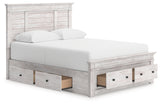 Makidern Whitewash Queen Panel Storage Bed - Ornate Home