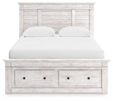 Makidern Whitewash Queen Panel Storage Bed - Ornate Home