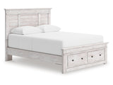 Makidern Whitewash Queen Panel Storage Bed - Ornate Home