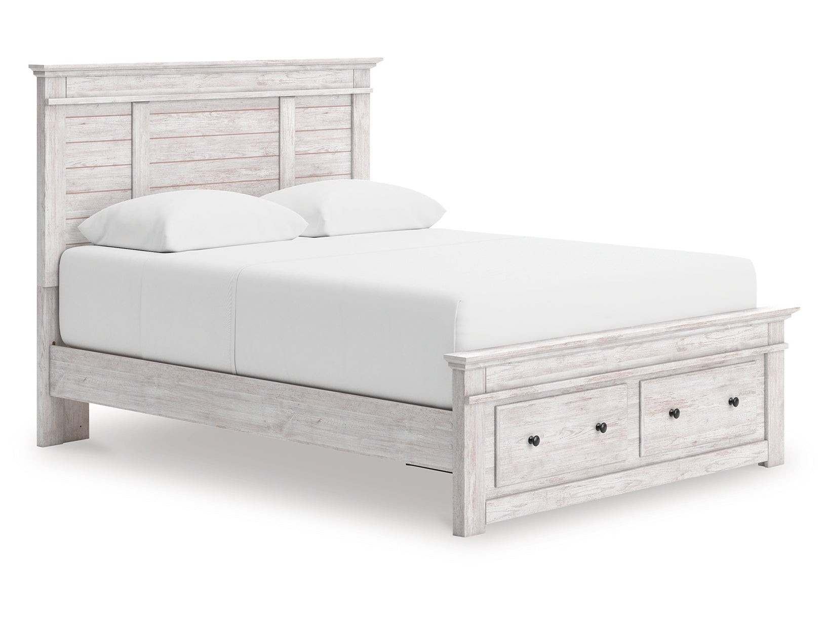 Makidern Whitewash Queen Panel Storage Bed - Ornate Home