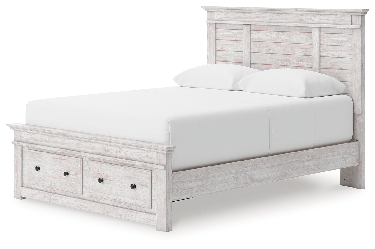 Makidern Whitewash Queen Panel Storage Bed - Ornate Home