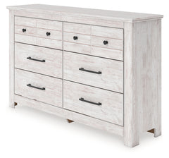Makidern Whitewash Six Drawer Dresser - Ornate Home