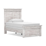 Makidern Whitewash Twin Panel Bed, Dresser and Mirror - Ornate Home