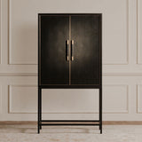 Mako Black Bar Cabinet - Ornate Home