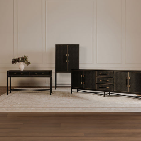 Mako Black Bar Cabinet - Ornate Home