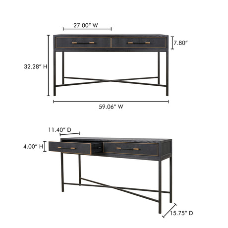 Mako Black Console Table - Ornate Home