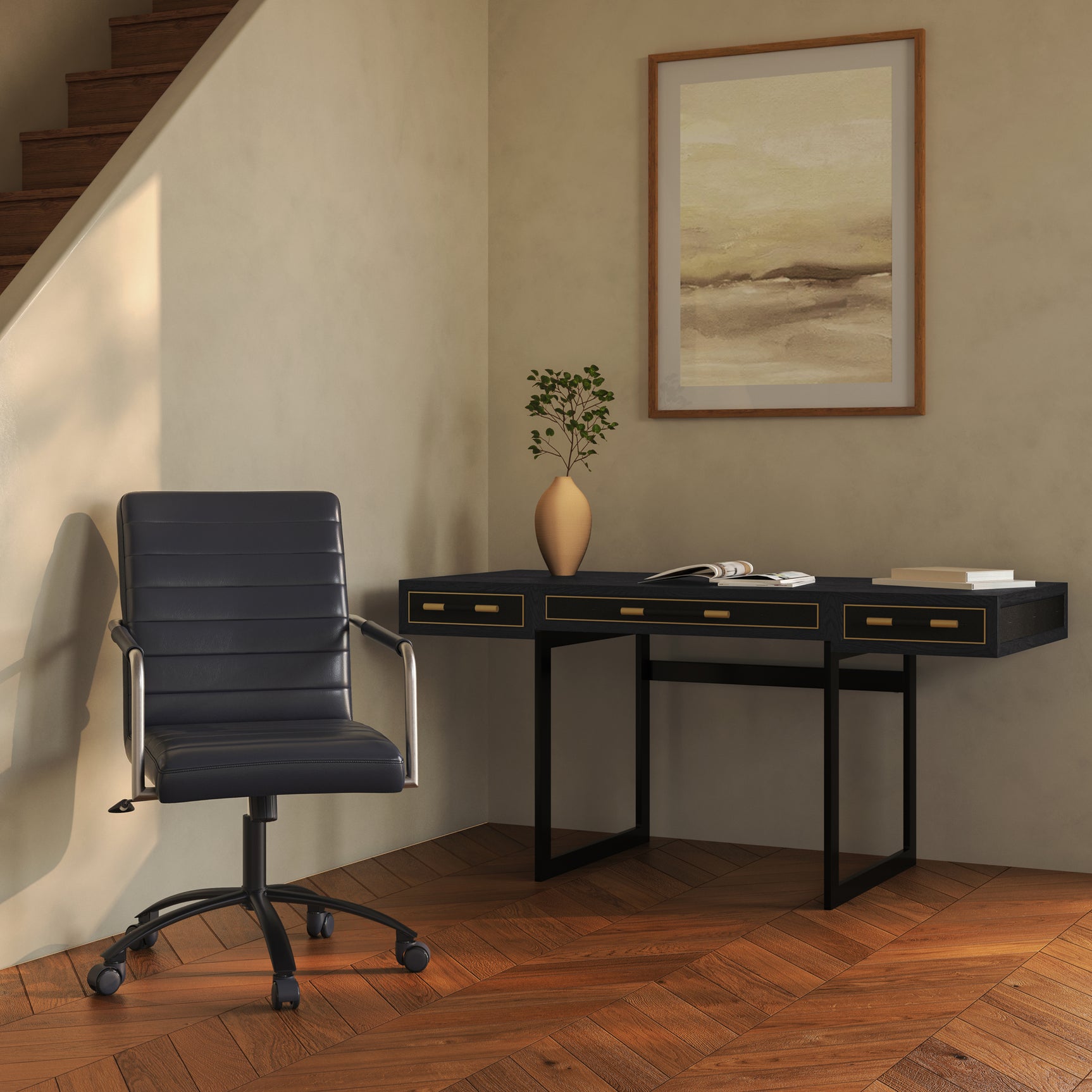 Mako Black Desk - Ornate Home