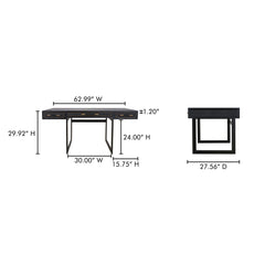 Mako Black Desk - Ornate Home