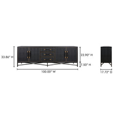 Mako Black Large Sideboard - Ornate Home