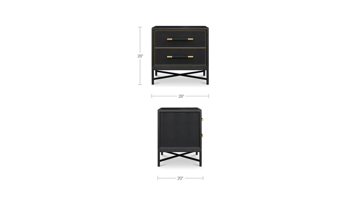 Mako Black Nightstand - Ornate Home