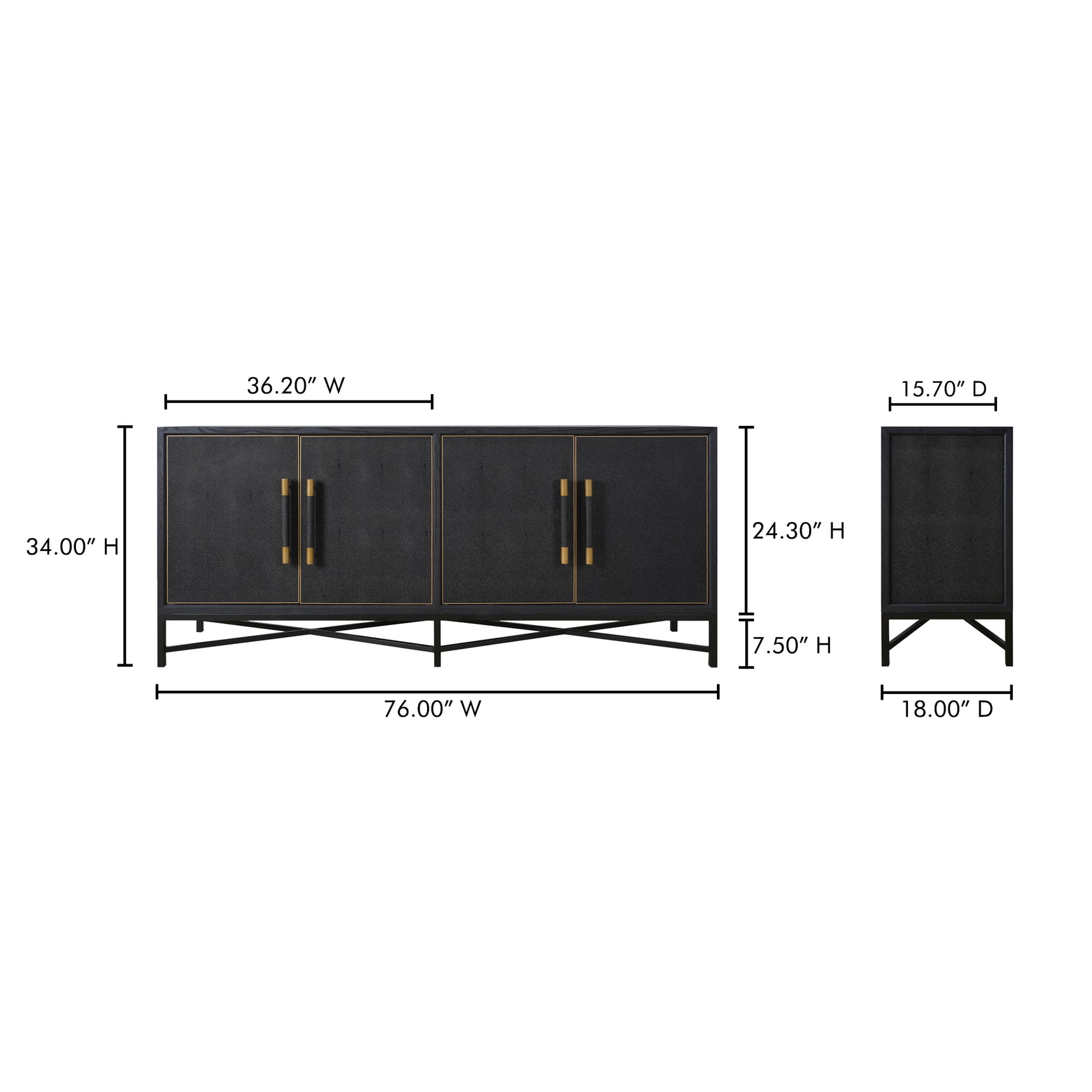 Mako Black Sideboard - Ornate Home