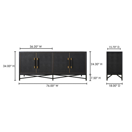 Mako Black Sideboard - Ornate Home