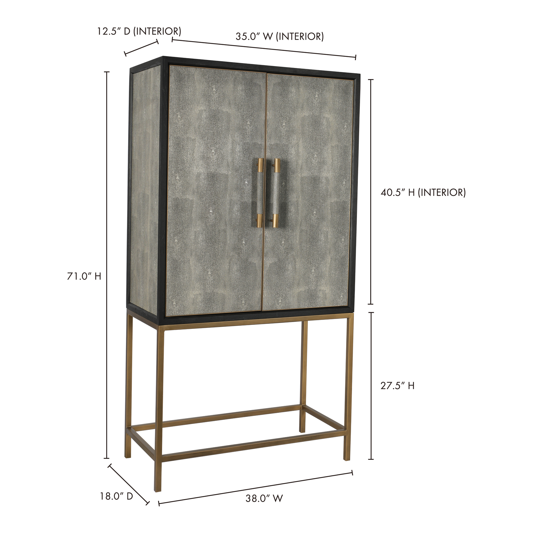 Mako Grey Bar Cabinet - Ornate Home