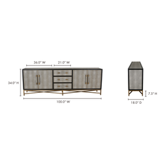 Mako Grey Large Sideboard - Ornate Home