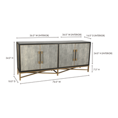 Mako Grey Small Sideboard - Ornate Home