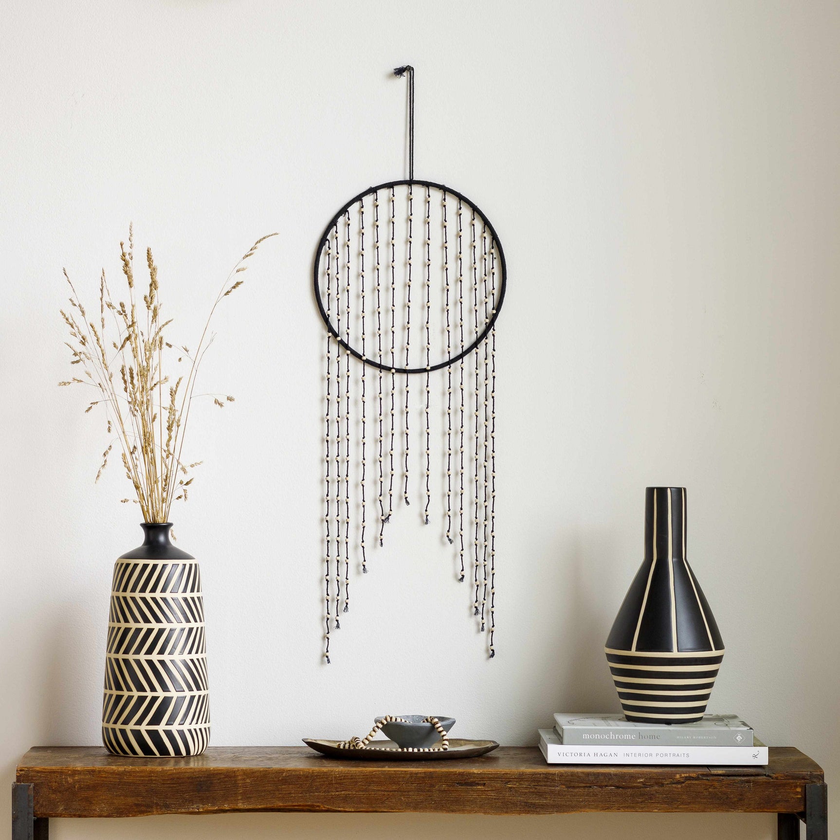 Malacampa Black Beaded Wall Hanging - Clearance - Ornate Home