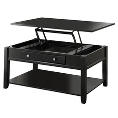 Malachi Black Coffee Table w/ Lift Top - Ornate Home