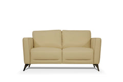 Malaga Cream Leather Loveseat - Ornate Home
