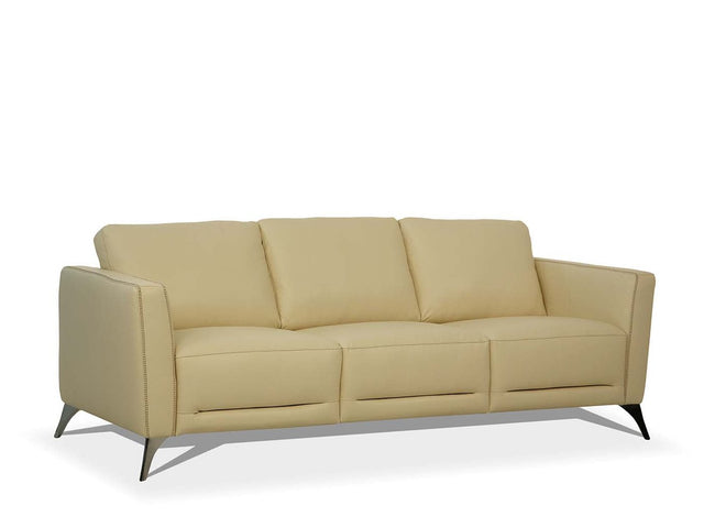 Malaga Cream Leather Sofa - Ornate Home
