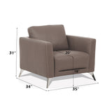 Malaga Taupe Leather Chair - Ornate Home