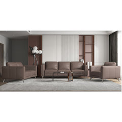 Malaga Taupe Leather Chair - Ornate Home