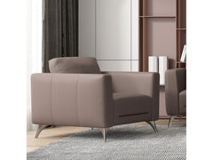 Malaga Taupe Leather Chair - Ornate Home