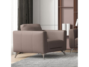 Malaga Taupe Leather Chair - Ornate Home